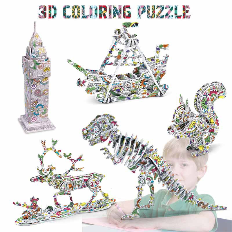 3D-Färben-Puzzlespiel.
